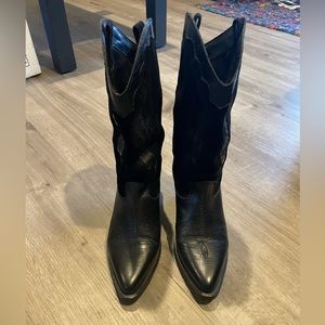 Black Sam Edelman western cowboy boot size 8